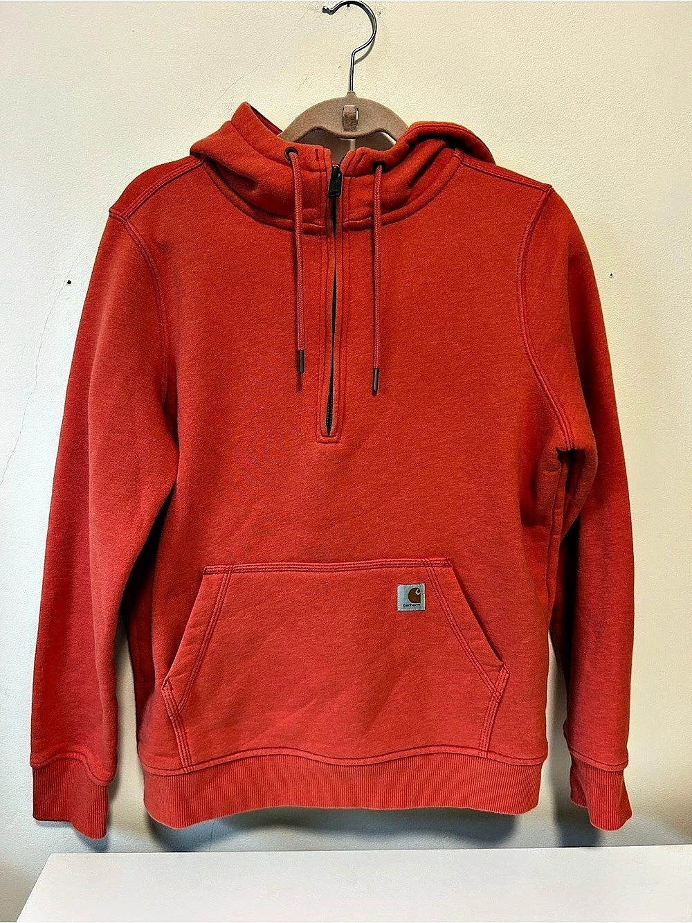 Carhartt Relaxed Fit Midweight Hoodie Quarter-Zip Hoodie in Red Size Medium